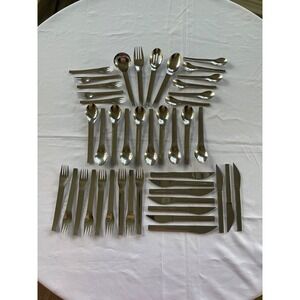 Mikasa Profile 44 pc Stainless Japan Flatware Serve Fork Spoon Knife Modern